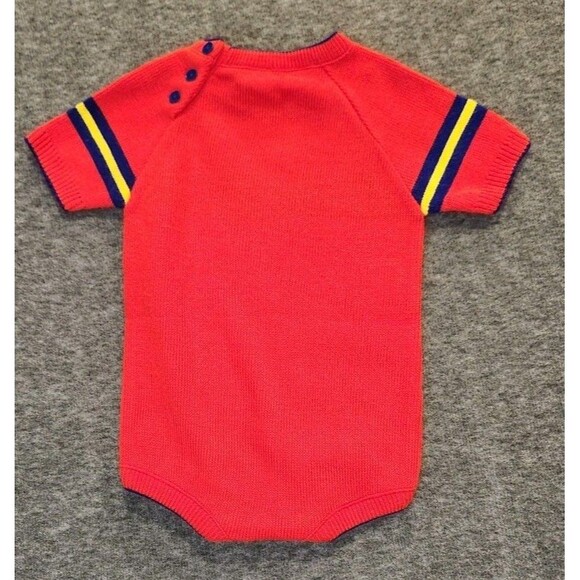 All-Star 18 Month A Little Angel Knit Sweater One Piece Red Blue Vintage - Picture 4 of 13